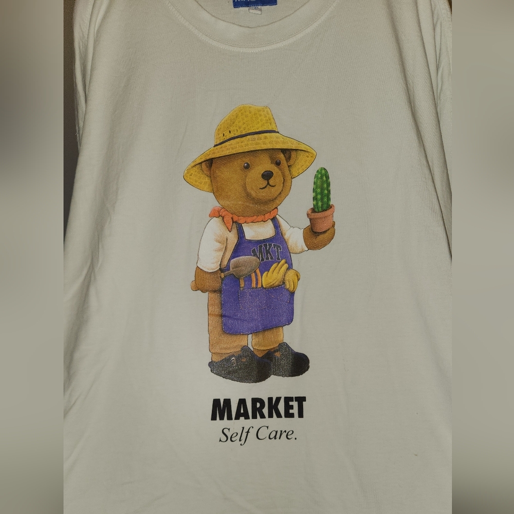White T-Shirt with Bear Graphic